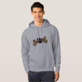 犬用の骨及び足のプリント パーカ (正面フル)