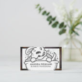 犬用ウォッシュ | 大理石 | 木材縁ど 名刺 (スタンド正面)