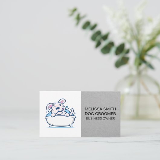 犬用ウォッシュ | 金属お洒落アポイントメントカード 予約カード (スタンド正面)