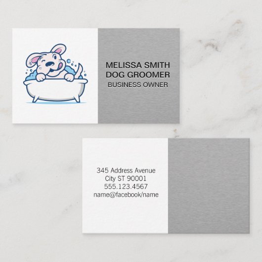 犬用ウォッシュ | 金属お洒落アポイントメントカード 予約カード (正面/裏面)