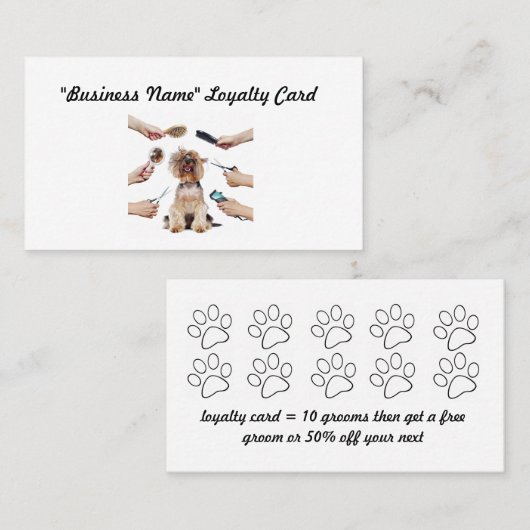 犬用グルーミングロイヤリティカード ロイヤリティカード (正面/裏面)
