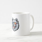 犬用サングラス 山の夕日反射 コーヒーマグカップ (正面右)