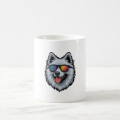 犬用サングラス 山の夕日反射 コーヒーマグカップ (中央)