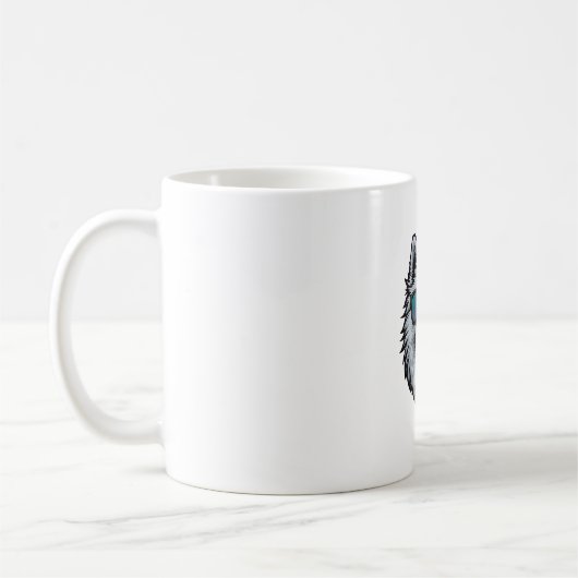犬用サングラス 山の夕日反射 コーヒーマグカップ (左)