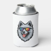 犬用サングラス 山の夕日反射 缶クーラー (缶正面)