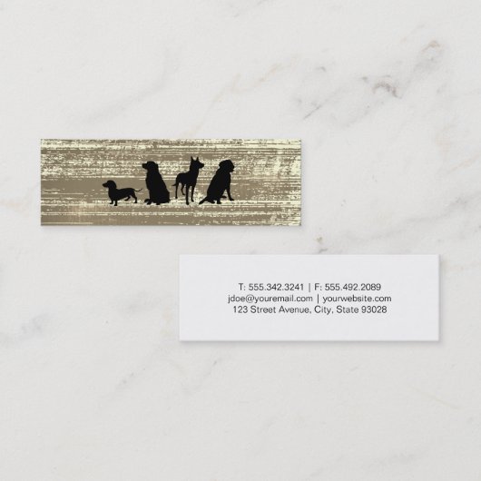 犬用パック | 犬のトレーニングのテクス素朴チャ スキニー名刺 (正面/裏面)