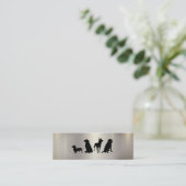 犬用パック | 犬のトレーニング金属の光沢のある背景 スキニー名刺 (スタンド正面)