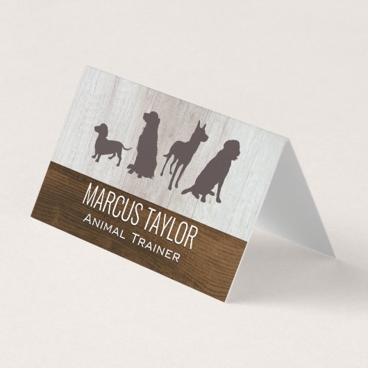 犬用パック | 犬訓練 | 木目 名刺 (正面)
