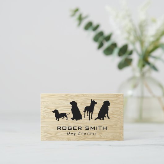 犬用パック |犬 |木目 名刺 (スタンド正面)