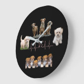 犬用パッケージ、おもしろい犬 ラージ壁時計 (傾斜)