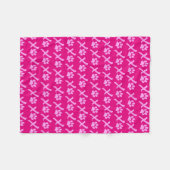 犬用ピンクのXOXOポー素晴らしト印刷ブランケット フリースブランケット (正面(横))