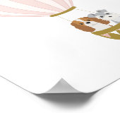 犬用ピンクホットエアバルーン子供部屋ポスター ポスター (角)