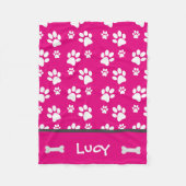 犬用ピンクポー素晴らしトプリント毛布 フリースブランケット (正面)