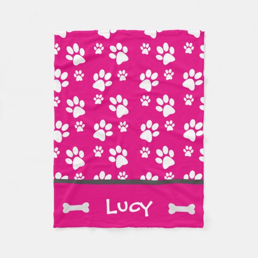 犬用ピンクポー素晴らしトプリント毛布 フリースブランケット (正面)