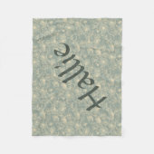 犬用ブランケット - Sage Green Botanical 柄 名入れ対応 フリースブランケット (正面)