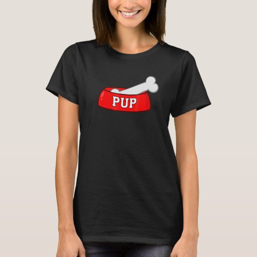 犬用ボウルとドッグボーン Tシャツ (正面)