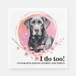 犬用結婚ブラックラボのナプキン写真 スタンダードランチョンナプキン