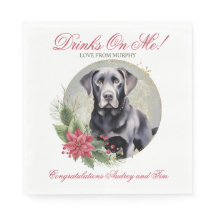 犬用結婚ブラックラボのナプキン写真