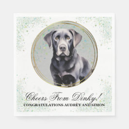 犬用結婚ブラックラボのナプキン写真 スタンダードランチョンナプキン