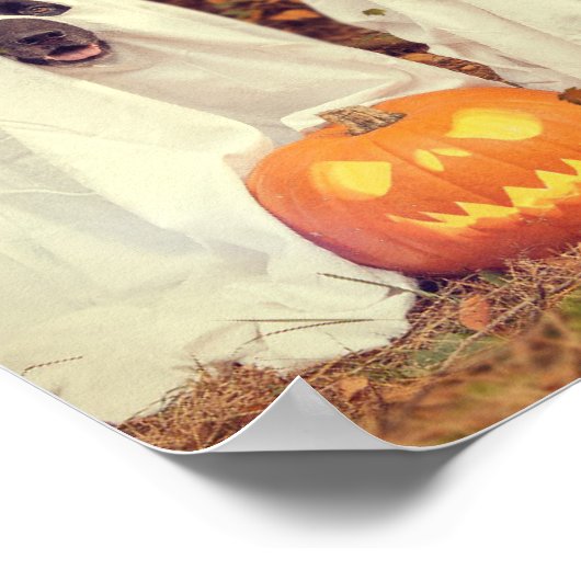 犬着用幽霊コスチュームハロウィンポスター ポスター (角)