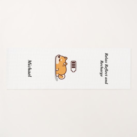 犬睡眠電池充電電力エネルギーおもしろい ヨガマット (正面(横))