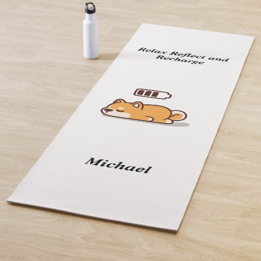 犬睡眠電池充電電力エネルギーおもしろい ヨガマット (インサイチュ)