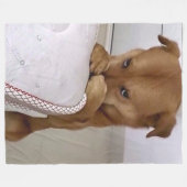 犬祈の フリースブランケット (正面(横))