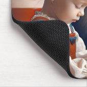 犬祈付きのアメリカ人の少女 マウスパッド (コーナー)