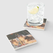 犬祝の新年 ストーンコースター (横)