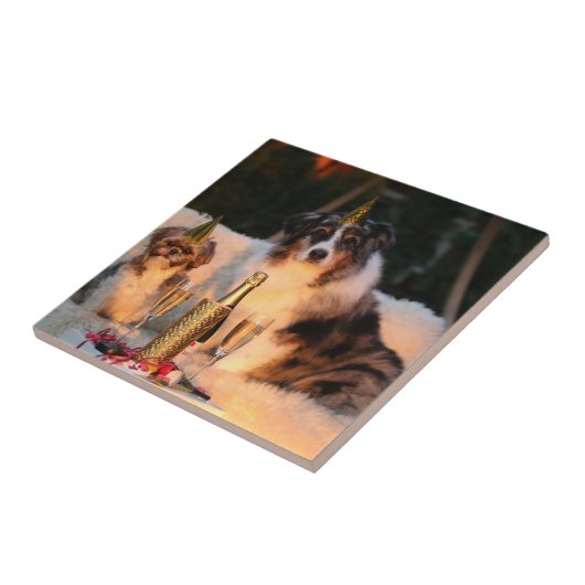 犬祝の新年 タイル (側面)