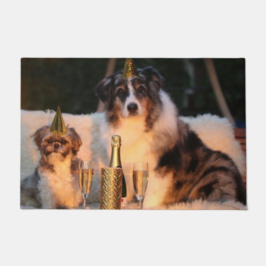 犬祝の新年 ドアマット (正面)
