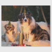 犬祝の新年 ラッピングペーパー (フラット)