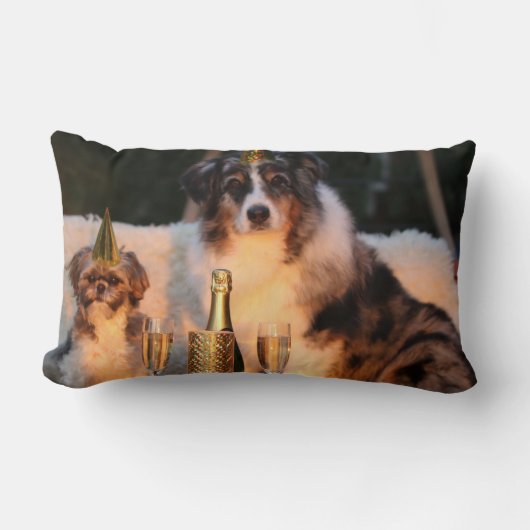 犬祝の新年 ランバークッション (正面)