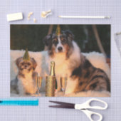 犬祝の新年 薄葉紙 (クラフト)