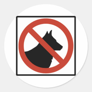 犬禁止/ペット禁止ハイウェイサイン ラウンドシール