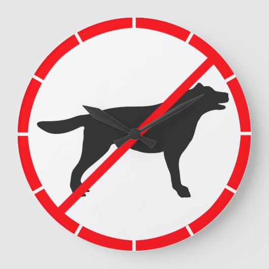 犬禁止! ラージ壁時計 (正面)