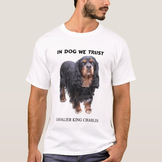 犬私達Trushの黒およびタンの騎士 Tシャツ (正面)