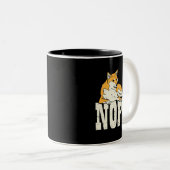 犬秋田のぺ柴犬かわいい日本のペット犬あき ツートーンマグカップ (正面右)