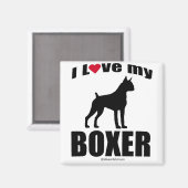 「犬種」 – ボクサー – 「ボクサーが大好き」 マグネット (正面/裏面)