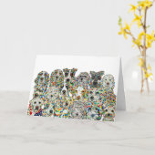 犬空白の芸術的カード カード (黄色い花)