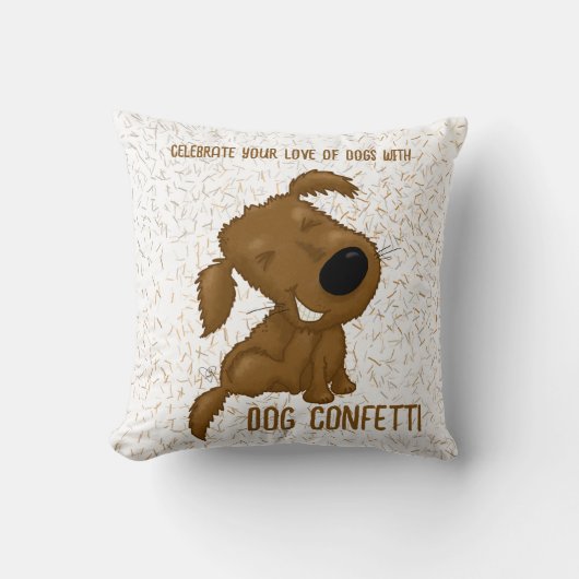 犬紙吹雪落とし犬 クッション (正面)
