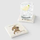 犬紙吹雪落とし犬 ストーンコースター (横)