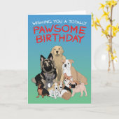 犬素晴らし好きの完全誕生日 カード (黄色い花)