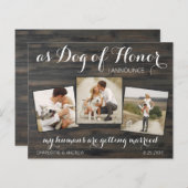 犬素朴の結婚式の日付予算QRコードを保存 (正面/裏面)