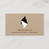 犬素朴インとヤンシンボルロゴ犬シッター 名刺 (正面)