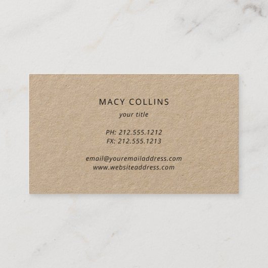 犬素朴シルエットブラウンクラフト名刺 名刺 (裏面)