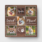 犬素朴メモリアルペットロスカスタム写真コラージュ フォトプラーク (正面)