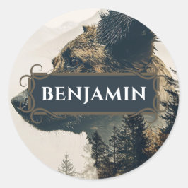 犬素朴名ラベルシール ラウンドシール