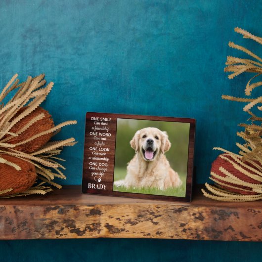 犬素朴恋人引用文Keepsake Dog写真 フォトプラーク (側面)