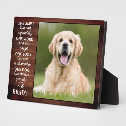 犬素朴恋人引用文Keepsake Dog写真 フォトプラーク (側面)